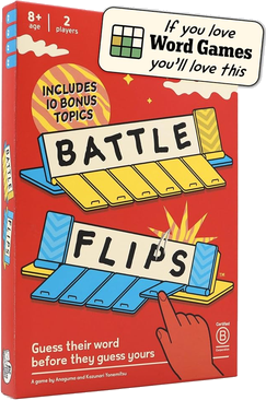 Battle Flips box art, a two-player stocking stuffer word game