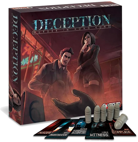 Deception: Murder in Hong Kong box art, a deduction game that scales to 12 players