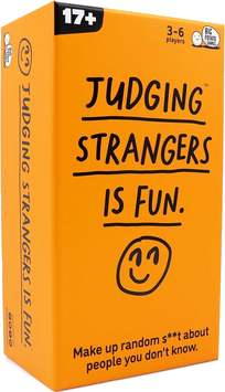Judging Strangers Is Fun box art, an adult party game like Cards Against Humanity