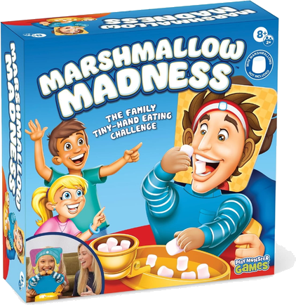 Marshmallow Madness box art, a timed marshmallow grabbing party game from PlayMonster