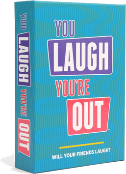 You Laugh You're Out box art, a try-not-to-laugh party card game from DSS Games